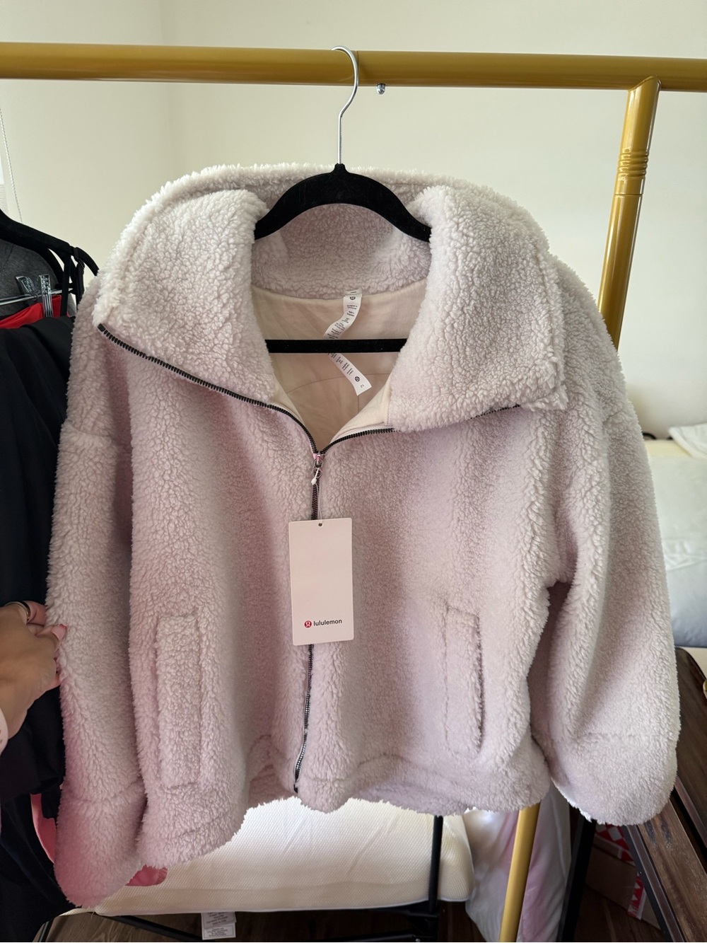 NWT Lululemon Cinchable Fleece Zip-Up in Bone Size 12 - Picture 7 of 7